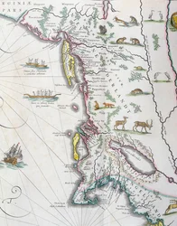 Map Depicting the East Coast of North America, 1647